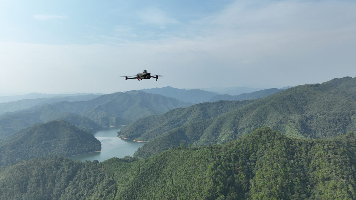 Erdő és vízpart – DJI Mavic 3M – 1 év Basic Enterprise Care, hivatalos DJI-fotó
